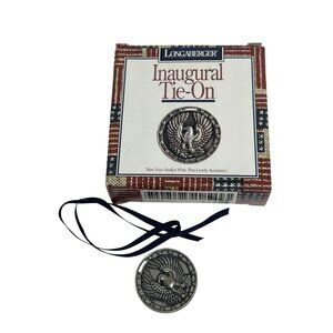 VTG NEW 1996 Longaberger Inaugural Eagle Ceramic Basket Tie-On Patriotic USA